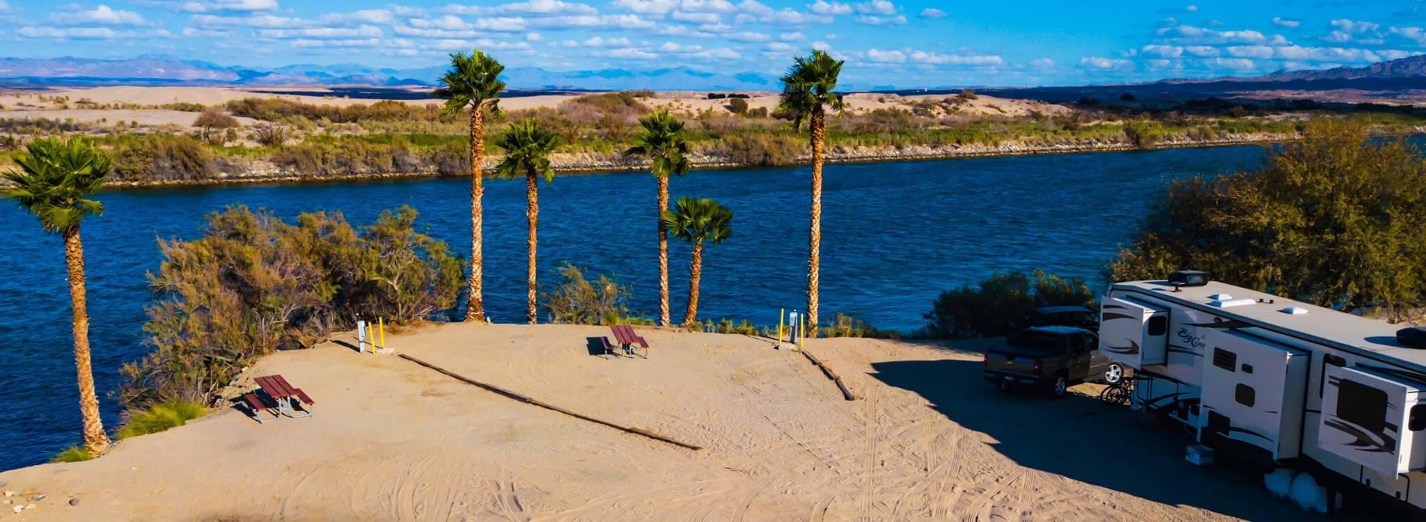 beautiful RV camping site at Pirate cove